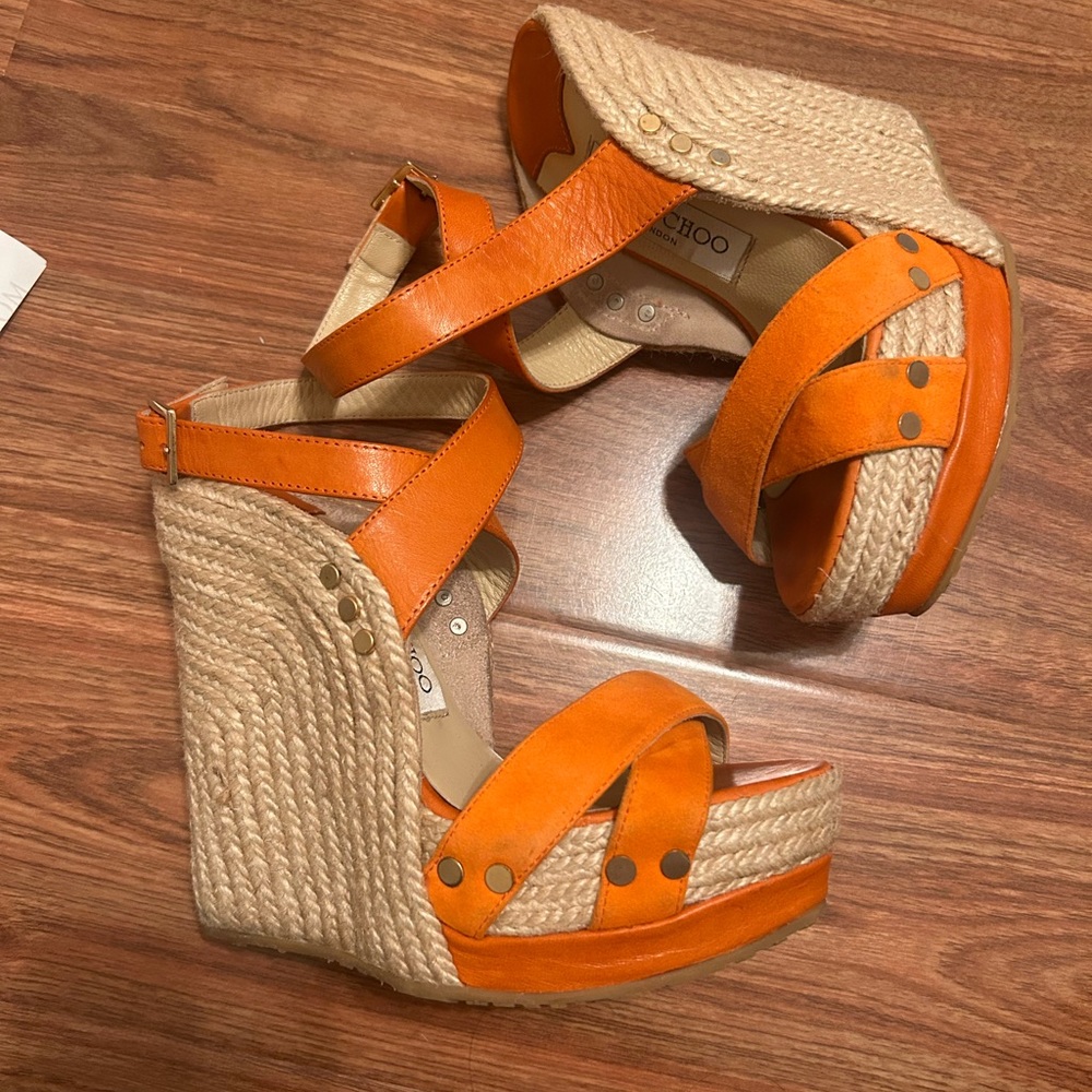 Jimmy Choo 113Perry Suede Orange size 35